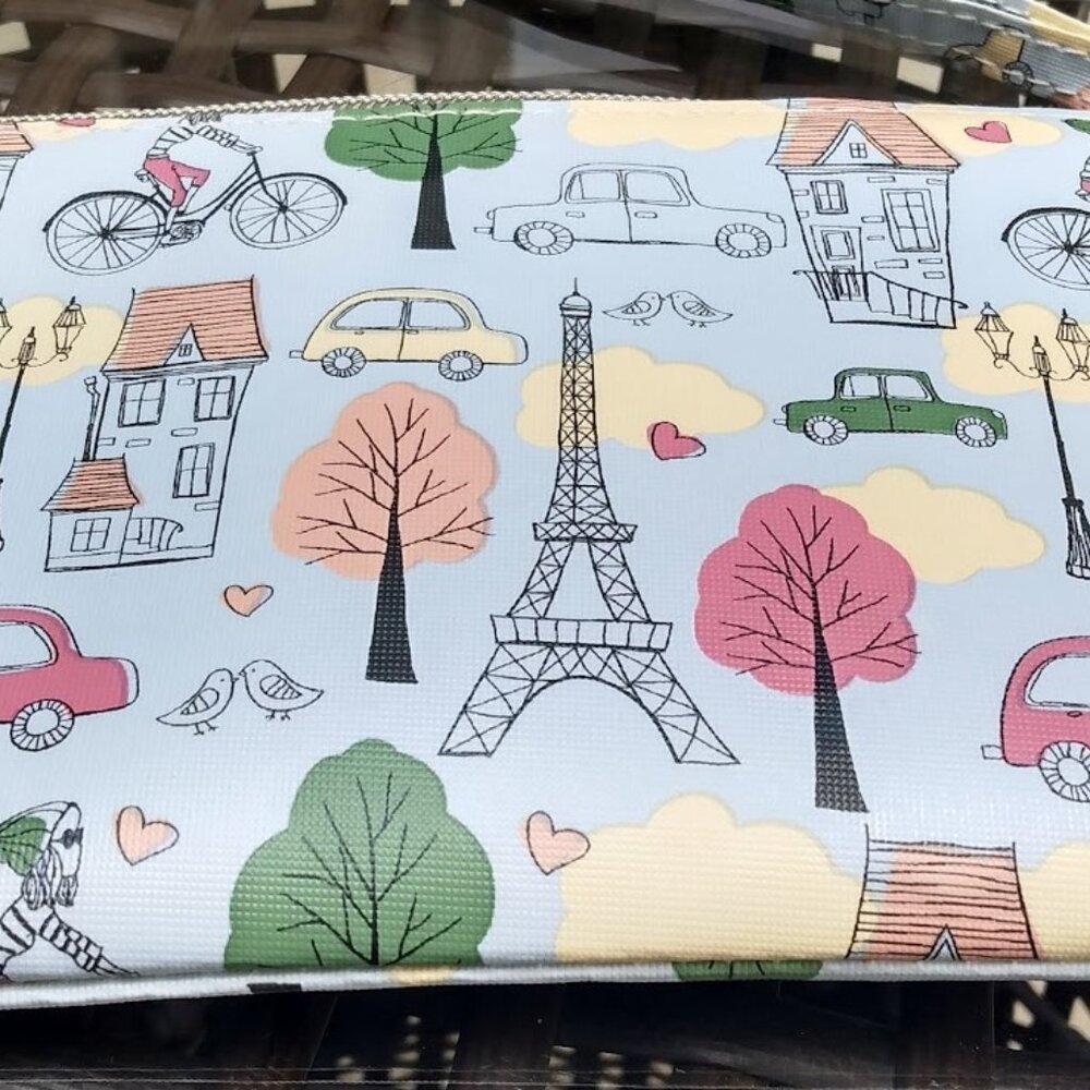 Paris Inspired Zippered Cosmetic Bag